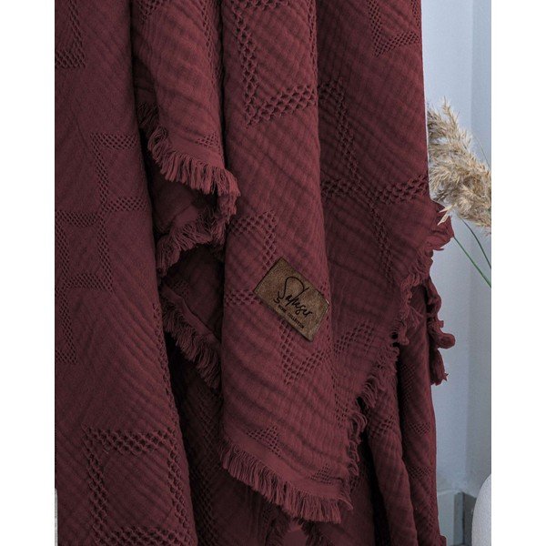 Burgundiapunane voodikate 260x240 cm Oscar - Mijolnir-image-1