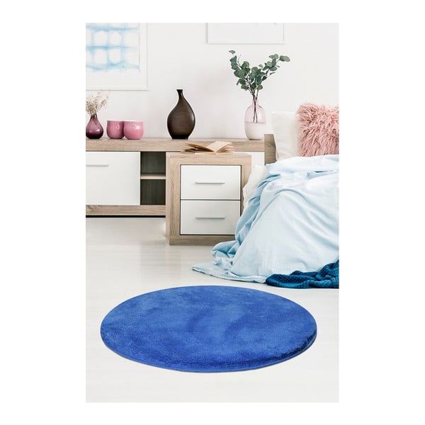 Modrý koberec Milano, ⌀ 90 cm