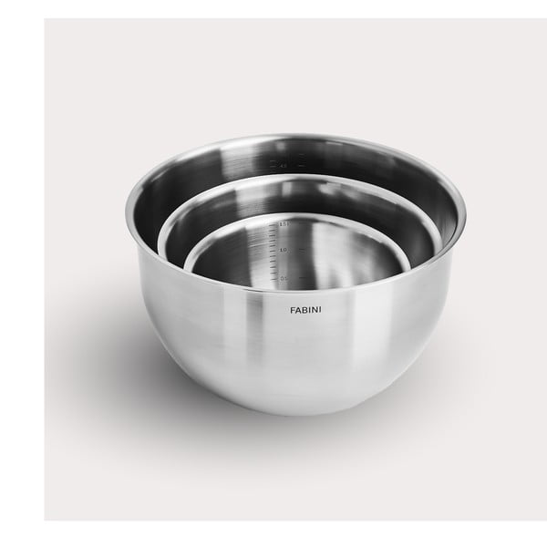 Hõbedased roostevabast terasest kausid 3tk komplektis ø 24 cm Lucca 3.0 – FABINI-image-2