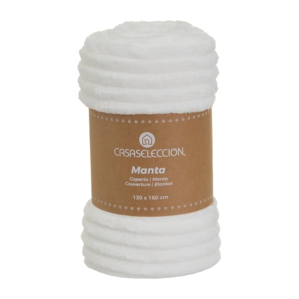 Valge mikroplüüsist tekk 130x160 cm Fur Velvet - Casa Selección-image-4