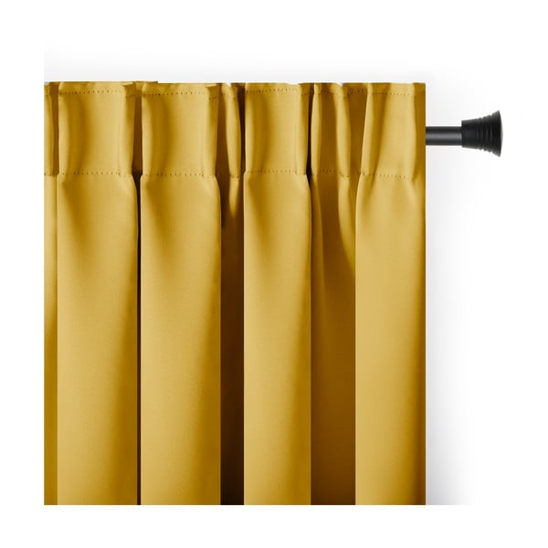 Kollane pimendav termokardin 140x245 cm Pleat - Restilo