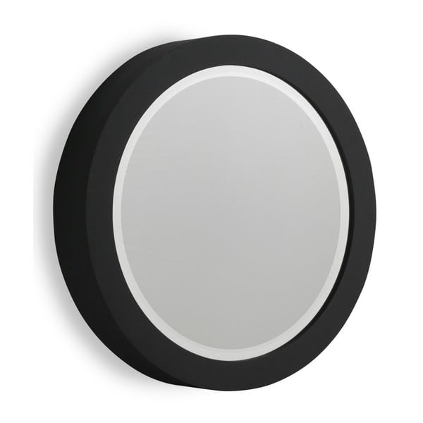 Černé nástěnné zrcadlo Geese Thick, Ø 50 cm