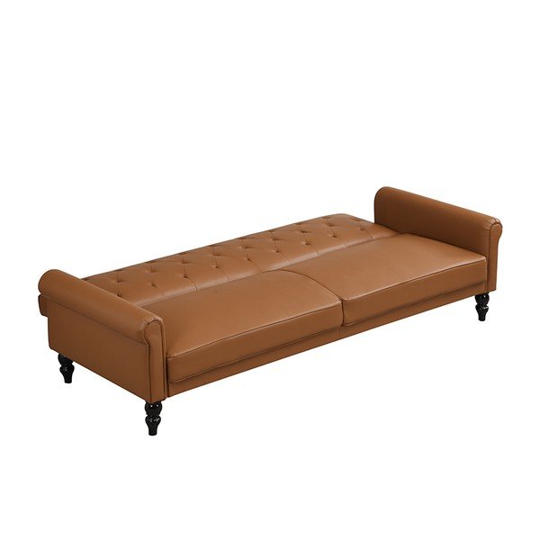 Konjakipruun kunstnahast tugitool/diivanvoodi 222 cm Tyne - Støraa-image-4
