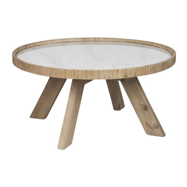 Dřevěný odkládací stolek s bílými detaily J-line Cer,79 cm
