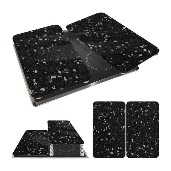 Klaasist pliidikatte komplekt 2 tk, must Universal - Wenko-image-3