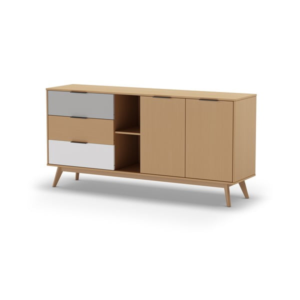 Madal kapp männipuidust naturaalses värvitoonis 165x81 cm Elfa - Marckeric-image-2