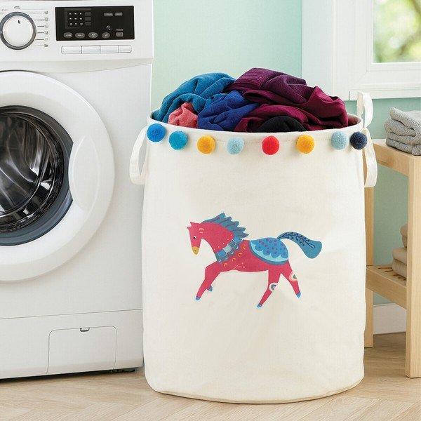 Valgest riidest laste mänguasjakorv ø 38x48 cm Mimo Eclectic Horse - Premier Housewares-image-3