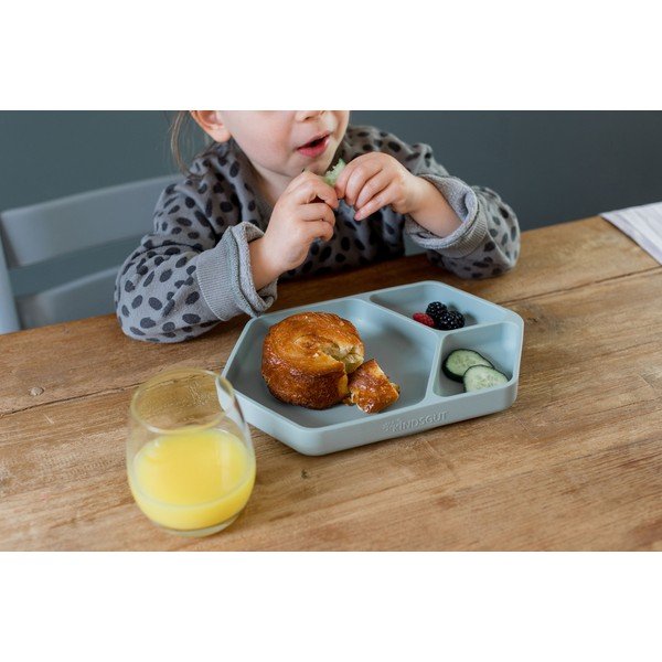 Sinine silikoonist beebi taldrik 16x25 cm – Kindsgut-image-4