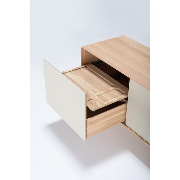 Valge tammepuust telerilaud 180x64 cm Fina – Gazzda-image-1