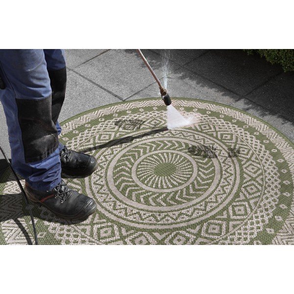 Roheline ja beež õuevaip Ümmargune, ø 120 cm - Ragami-image-3