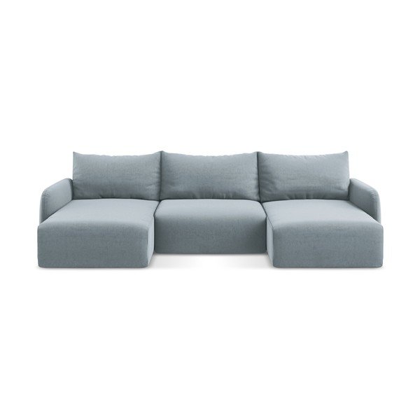 Sinine sametdiivanvoodi/panipaigaga nurgadiivan (U-kujuline) Kalena - Makamii