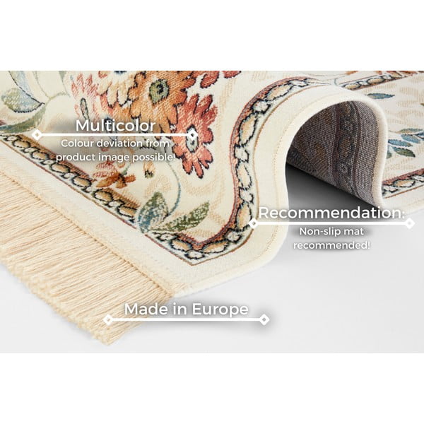 Kreem viskoosist vaip 195x300 cm Oriental Flowers – Nouristan-image-4