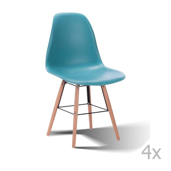 Sada 4 modrých židlí SOB Carson