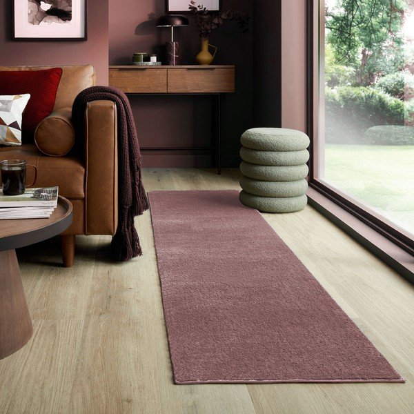 Roosa taaskasutatud kiududest koridorivaip 60x230 cm Sheen - Flair Rugs-image-1