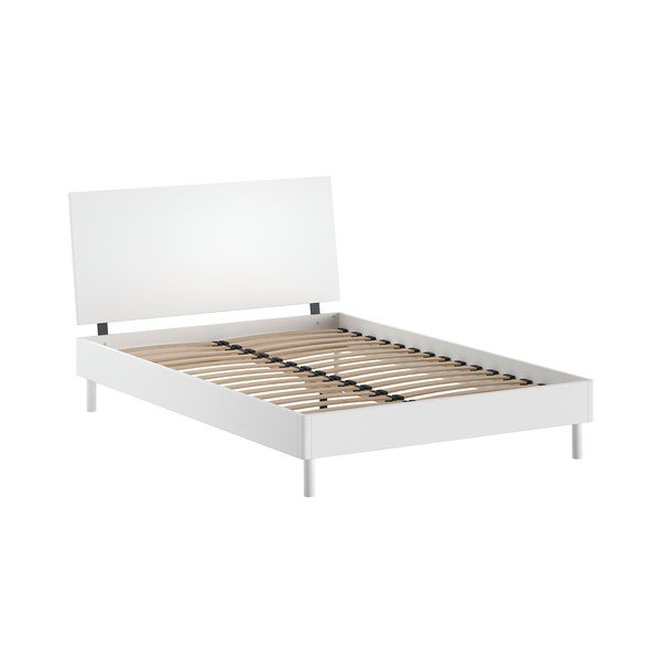 Valge pöögipuidust kaheinimesevoodi liistudest raamiga 140x200 cm Forrest - Vipack