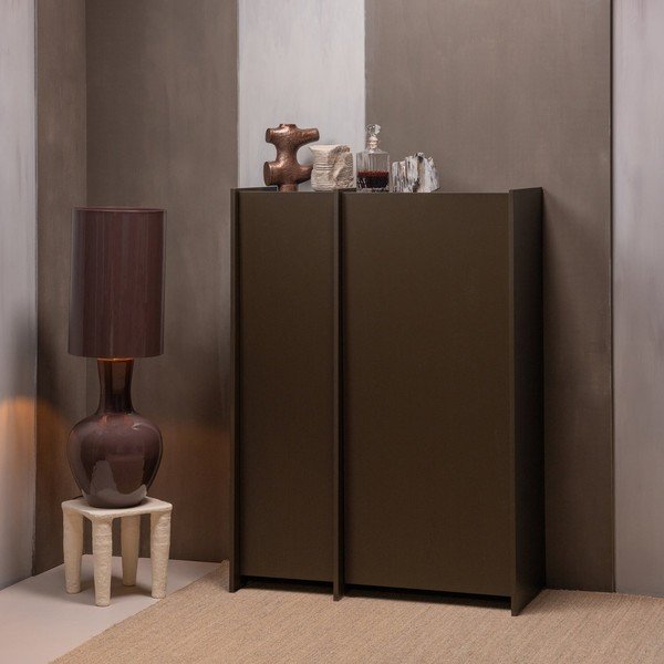 Tumepruun kapp saarepuust dekooriga 102x140x44 cm Brock - WOOOD-image-1