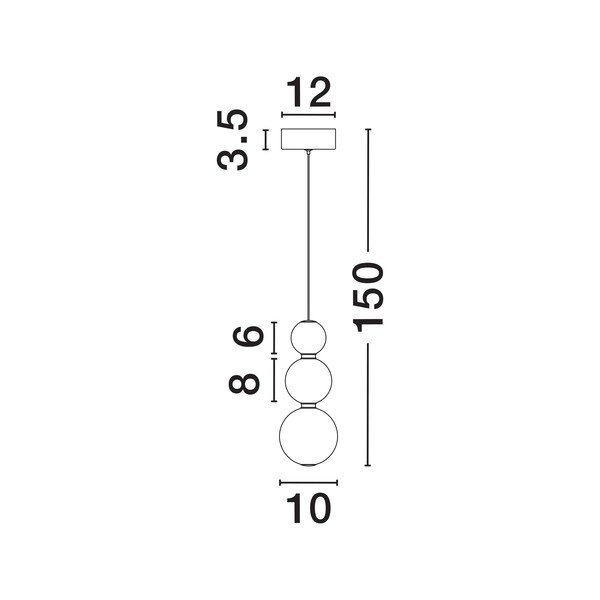 Valge/kuldne metallist LED-rippvalgusti klaasist varjuga, ø 10 cm Perla - Nova Luce-image-1
