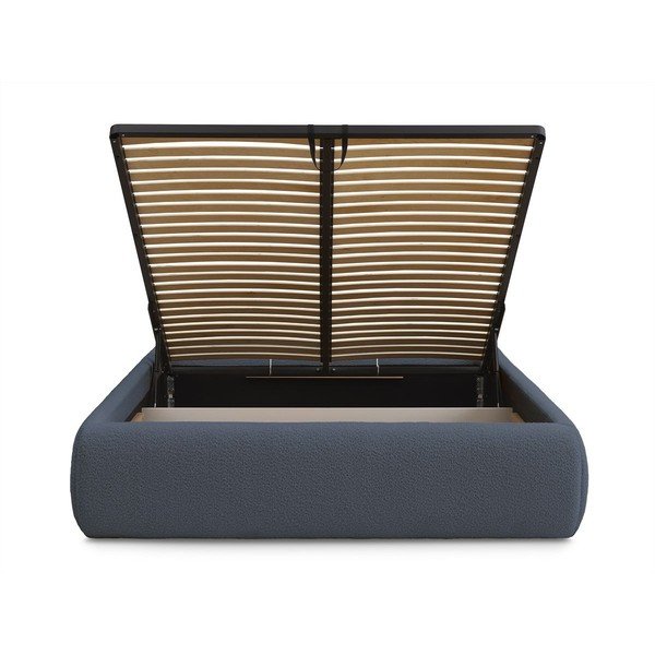 Tumesinine polsterdatud kaheinimesevoodi koos panipaiga ja voodipõhjaga, ilma peatsita 180x200 cm Inera - Bobochic Paris-image-4