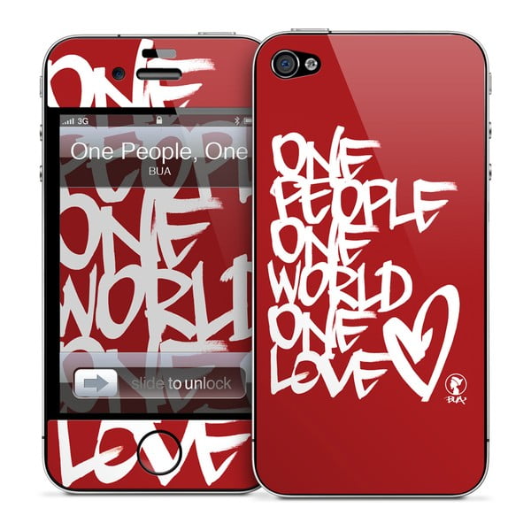 Samolepka na iPhone 4/4S, One People One world One Love