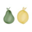 Kollased/rohelised silikoonist beebikausid komplektis 2 tk Lemon & Pear - OYOY Mini
