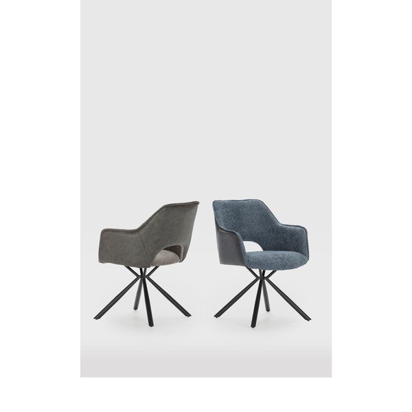 Hallid polsterdatud söögitoolid käetugedega 2 tk komplektis Mariel - Marckeric-image-1