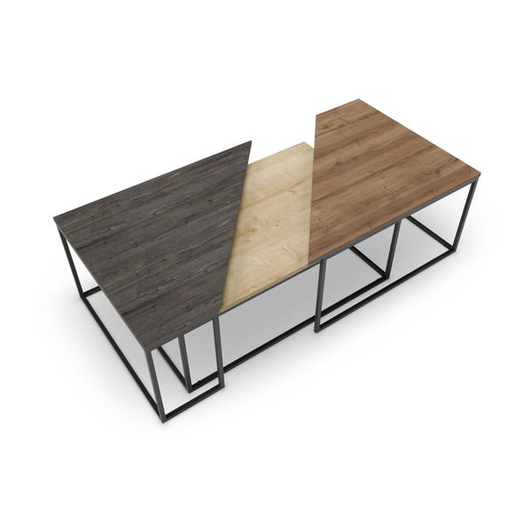 Diivanilauad 3 tk komplektis pähklipuu dekooriga 70x110 cm Titan - Marckeric-image-3