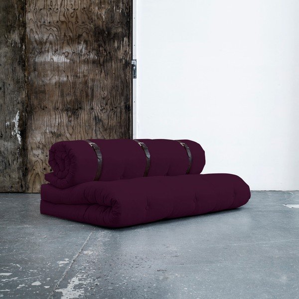 Variabilní pohovka s koženými pásky Karup Buckle Up Purple Plum