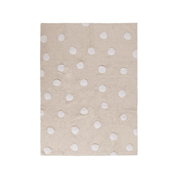 Beež pestav käsitsi kootud puuvillane laste vaip 120x160 cm Polka Dots Beige - Lorena Canals