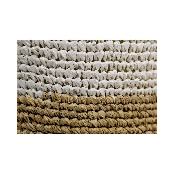 Puf z rafie s bílým detailem HSM collection Raffia, 40 x 50 cm-image-1