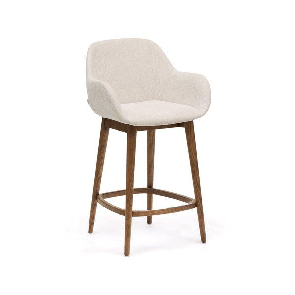 Beež polsterdatud baaritool käetugedega (istme kõrgus 66 cm) Konna - Kave Home