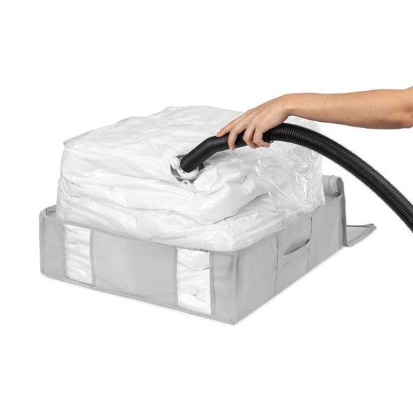 Vaakumtugevdatud  kangast riiete hoiukast 56x56x16,5 cm Granit – Compactor