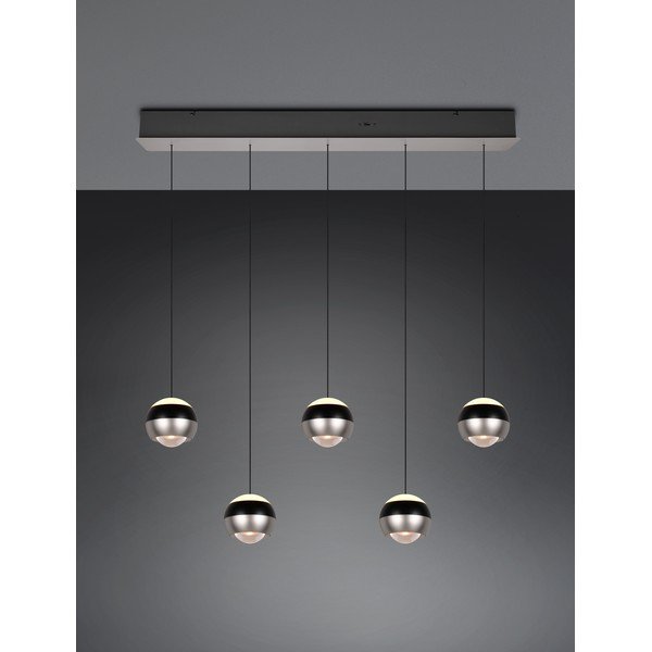 Must/hõbedane LED-rippvalgusti Orbit - Trio Select-image-3