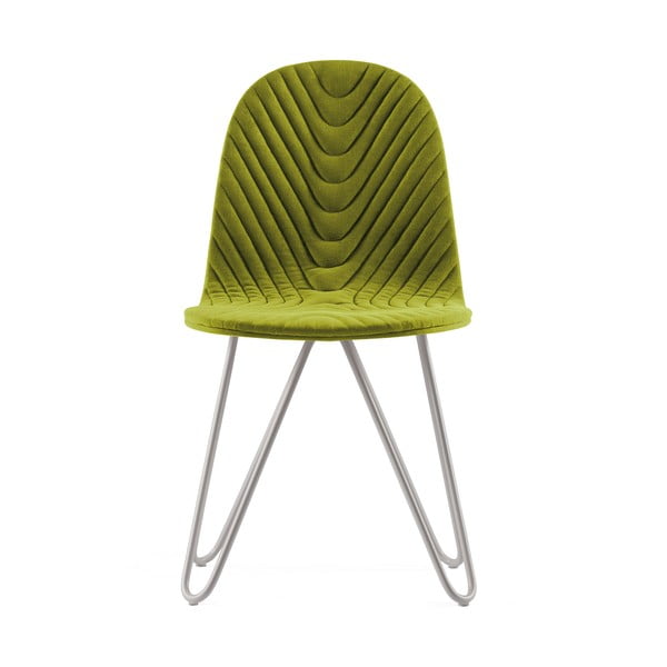 Zelená židle s kovovými nohami Iker Mannequin X Wave