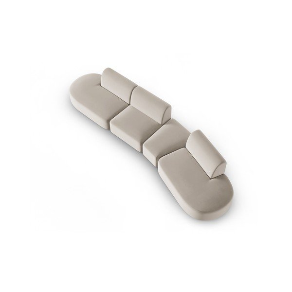 Beež sametist diivan (parem nurk) 428 cm Paolo - Milo Casa-image-1