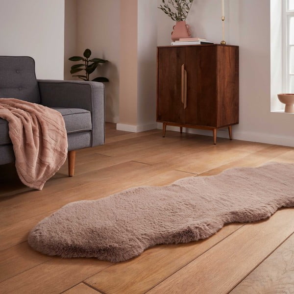 Helepruun sünteetiline koridorivaip 60x180 cm Super Teddy - Think Rugs-image-2