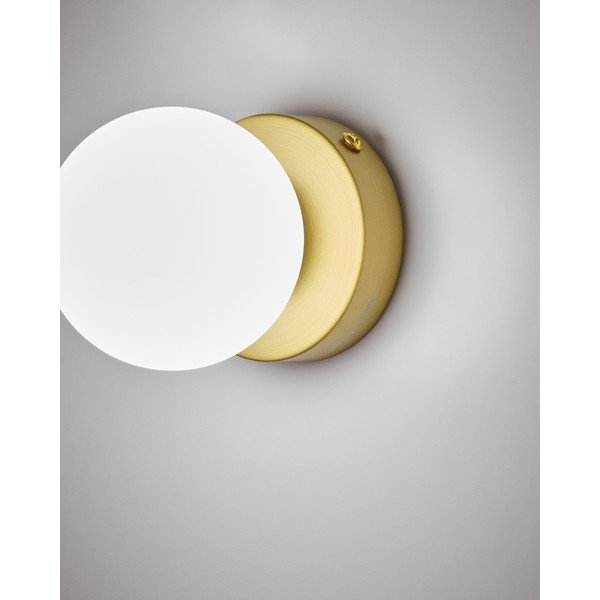 Valge/kuldne metallist seinalamp ø 8 cm Brisia - Kave Home-image-4