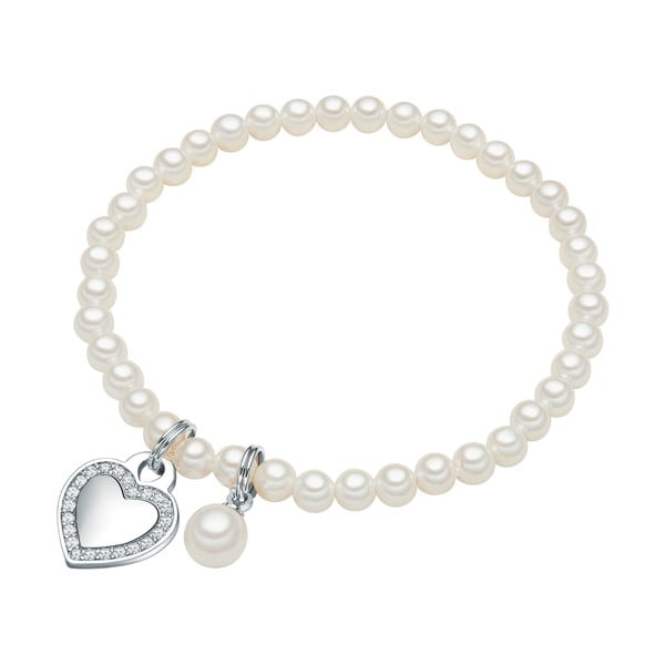 Náramek s bílou perlou Pearldesse Poa, délka 17 cm