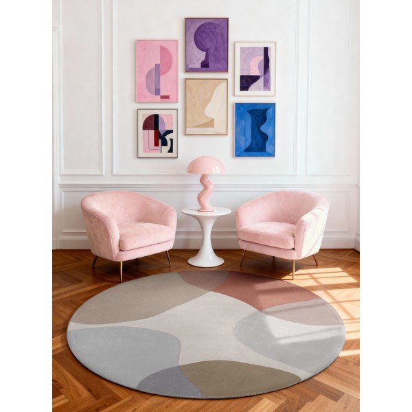 Beež käsitsi kootud villane ümmargune vaip ø 200 cm Hackney Clarissa - Ted Baker-image-1