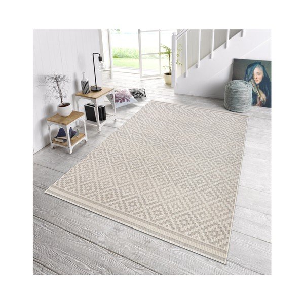 Šedo-krémový běhoun vhodný i na ven NORTHRUGS Meadow, 80 x 200 cm-image-1