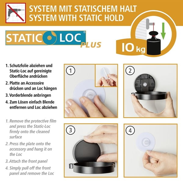 Static-Loc® Plus must-valge seinakupee hambaharjadele - Wenko-image-3