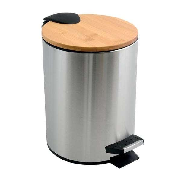 Matt hõbedane terasest prügikast 3 l Adonis - Spirella