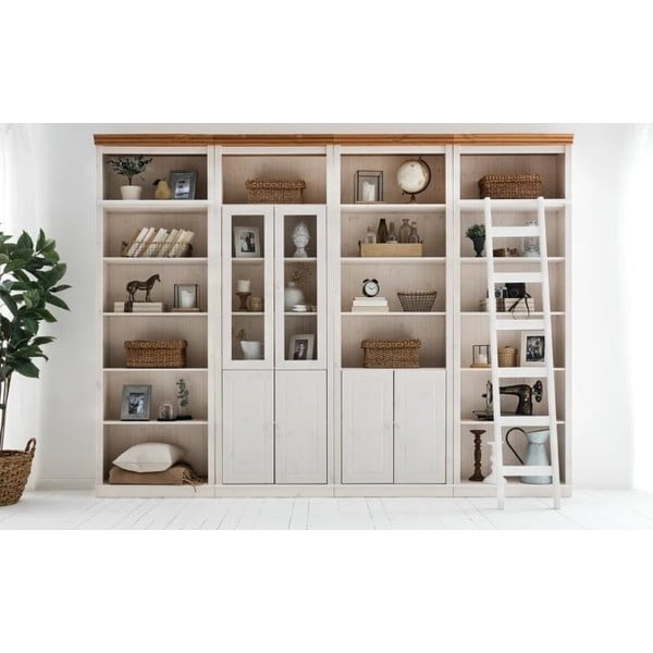 Valge männipuidust raamaturiiul 296x223 cm Anita - Støraa-image-4