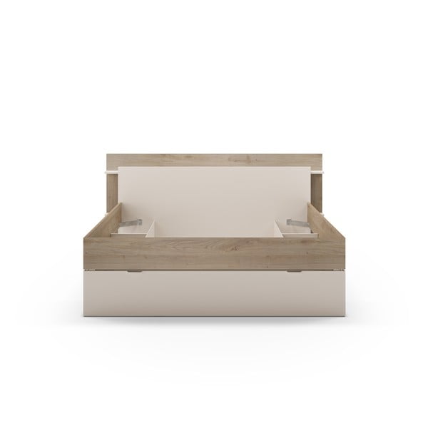 Valge tammespoonist kaheinimesevoodi ilma voodipõhjata 160x200 cm Albo - Marckeric-image-3