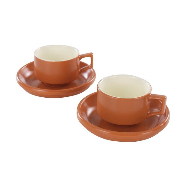 Oranžid keraamilised tassid 4 tk komplektis koos alustassiga 300 ml Thelma - Jotex