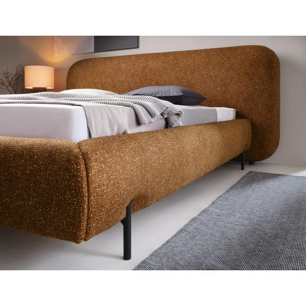 Ookerkollane polsterdatud kaheinimesevoodi koos panipaiga ja voodipõhjaga 160x200 cm Pointt - ELTAP-image-4