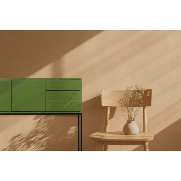 Roheline madal kummut 113x88,5 cm Scott - Really Nice Things-image-1