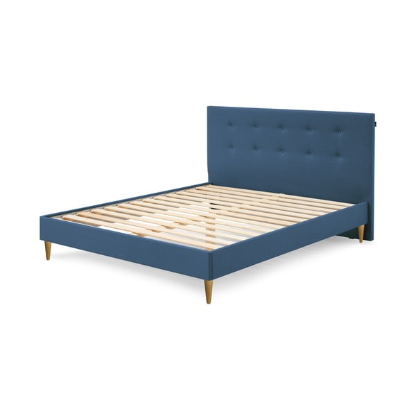 Sinine topitud kaheinimese voodi koos võrega 160x200 cm Rory - Bobochic Paris