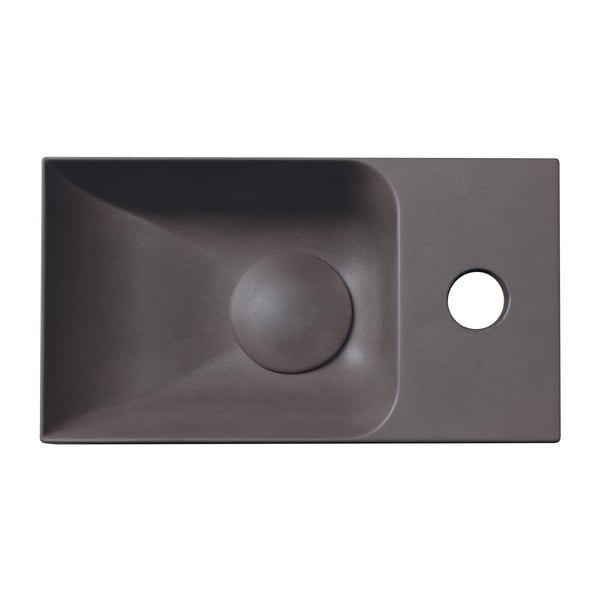 Tumepruun betoon väike vannitoa valamu  31x17 cm Piccolino – Sapho-image-4
