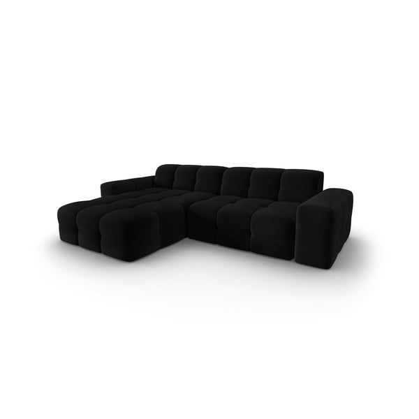 Must sametne nurgadiivan (vasakpoolne nurk) Kendal - Micadoni Home-image-3