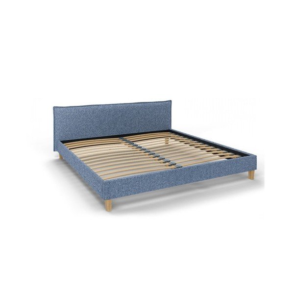 Sinine kaheinimese pehmendusega voodi 200x200 cm Tina - Ropez